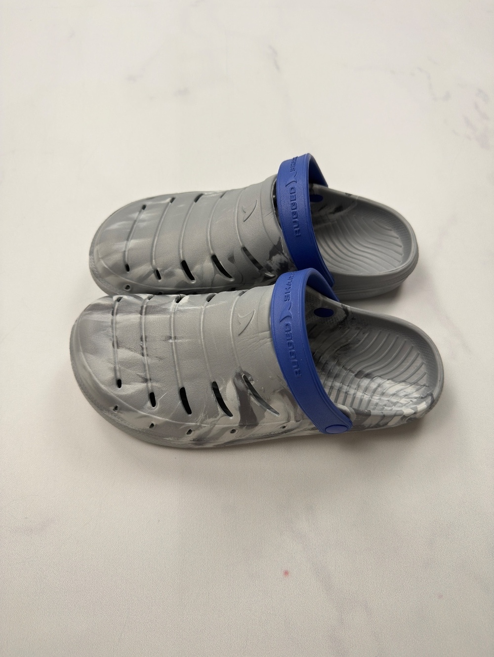 Rugged Shark Tough Outdoors Clog Gray Blue Slip-On - Boys 6Y